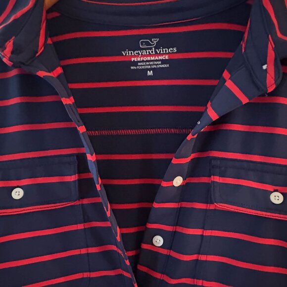 VINEYARD VINES MARGOT SANTAKY SHIRT DRESS; NAVY/RED STRIPE; SIZE MED - LIKE NEW! - Picture 3 of 3